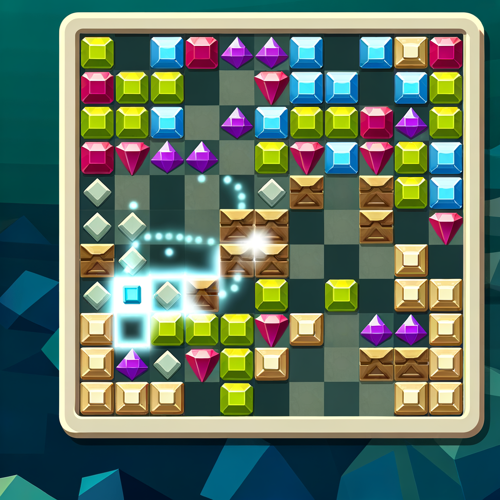 Block Gems in 1010 Treasure Rush